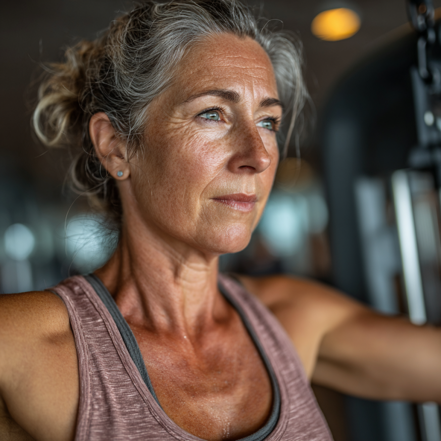 Skupina seniorů cvičících venku